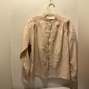 Closed Beige Button-Up Shirt cotton linen blend